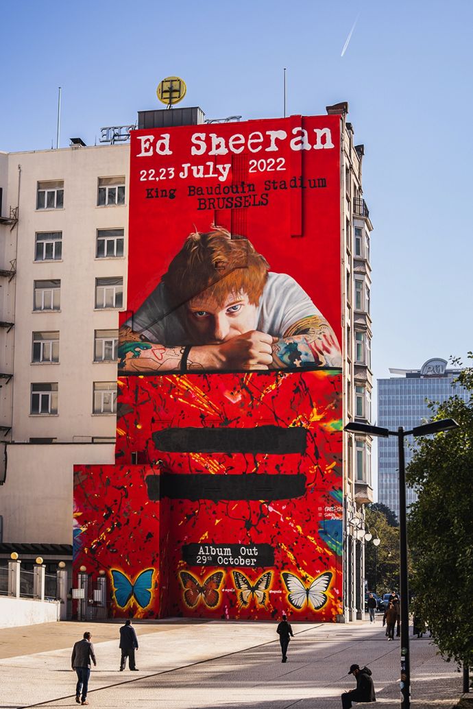 390 m² MURAL FOR ED SHEERAN in Brussels